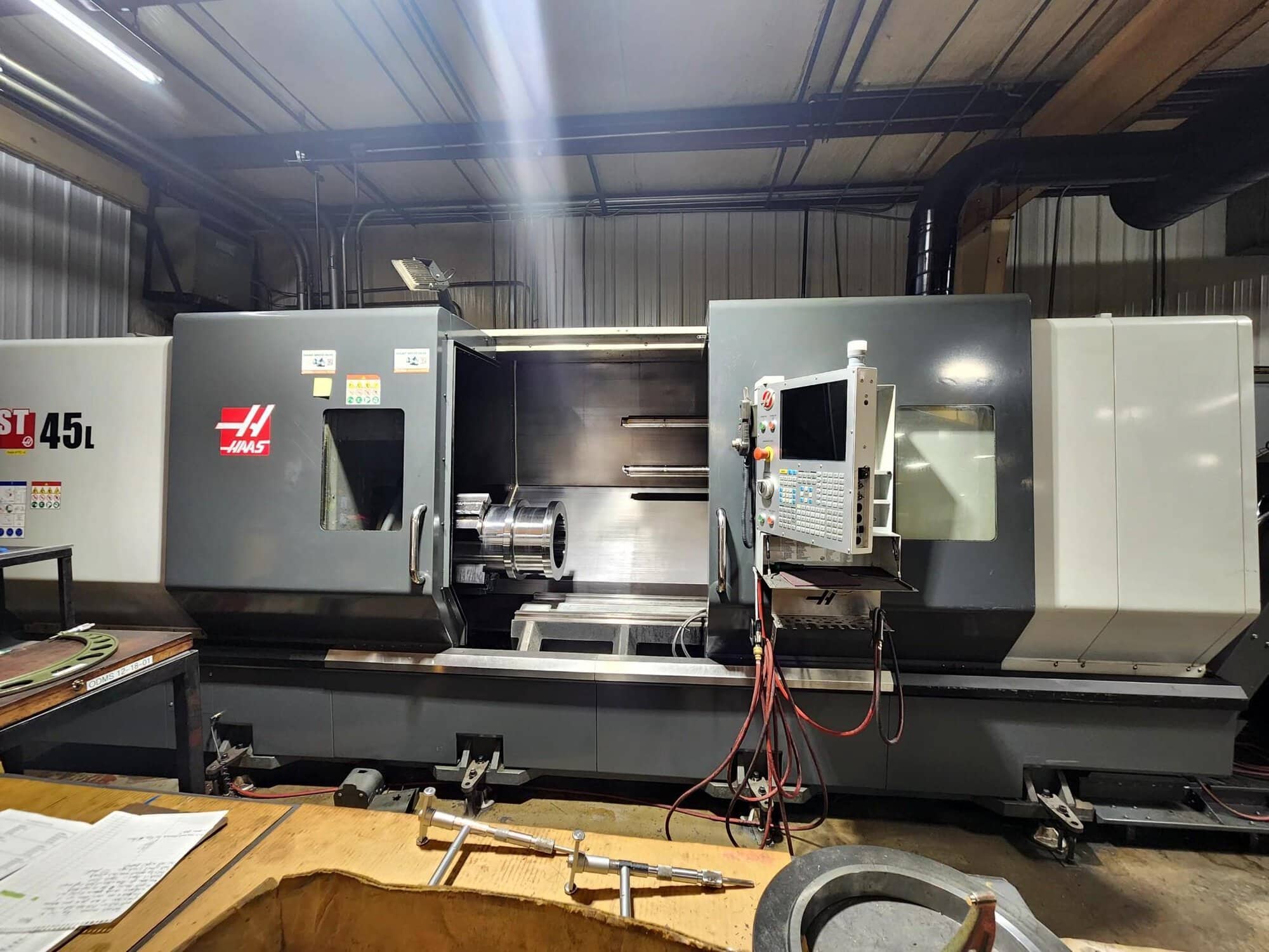 HAAS ST-45L CNC LATHE, 2018 - LONG BED, HYDRAULIC STEADY REST, 20" CHUCK, TAILSTOCK