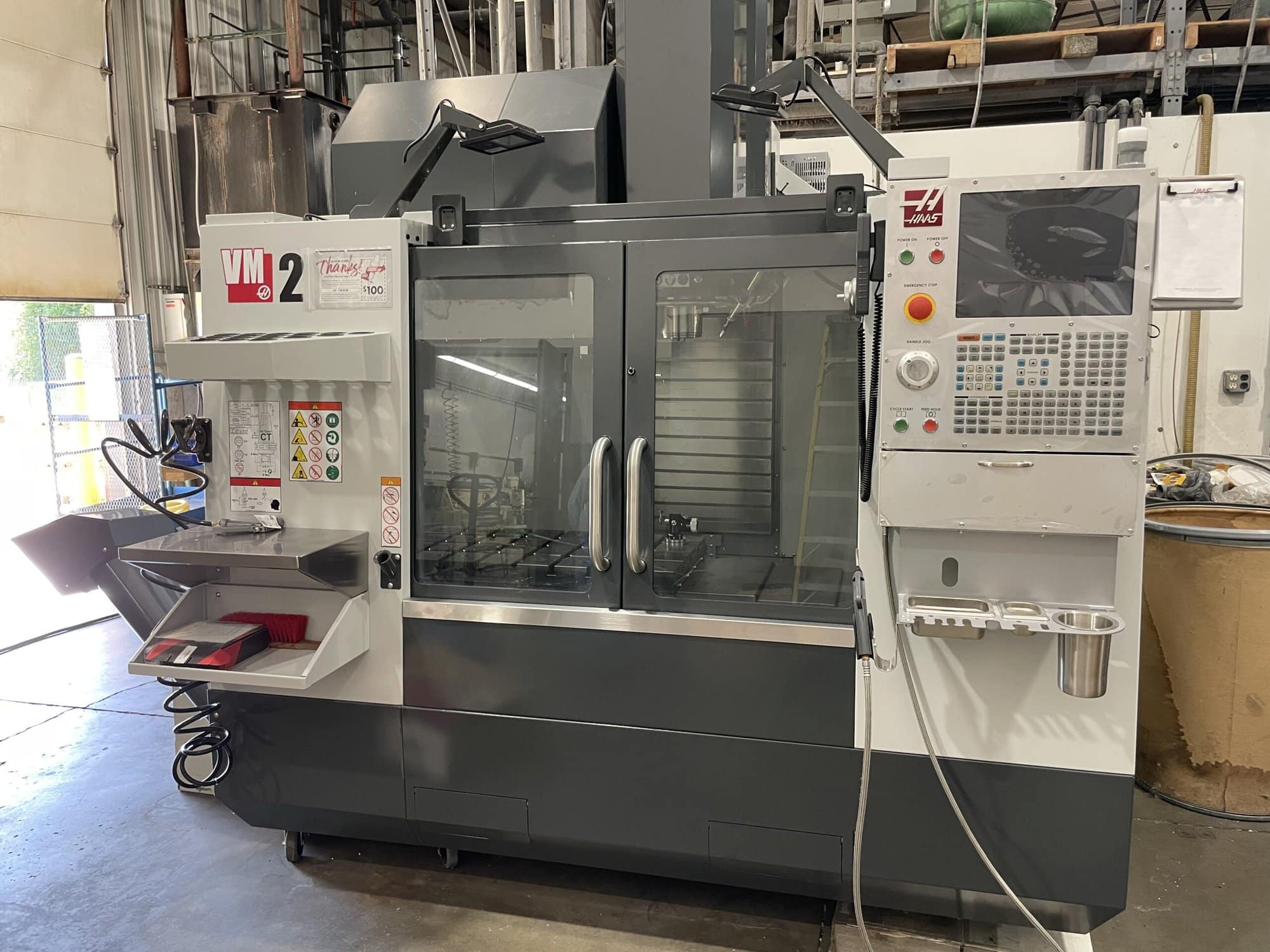 Haas VM-2 VMC, 2020 - Never Used, Under Power, WIPS, TSC, High Intensity Lighting, Through Tool Air Blast