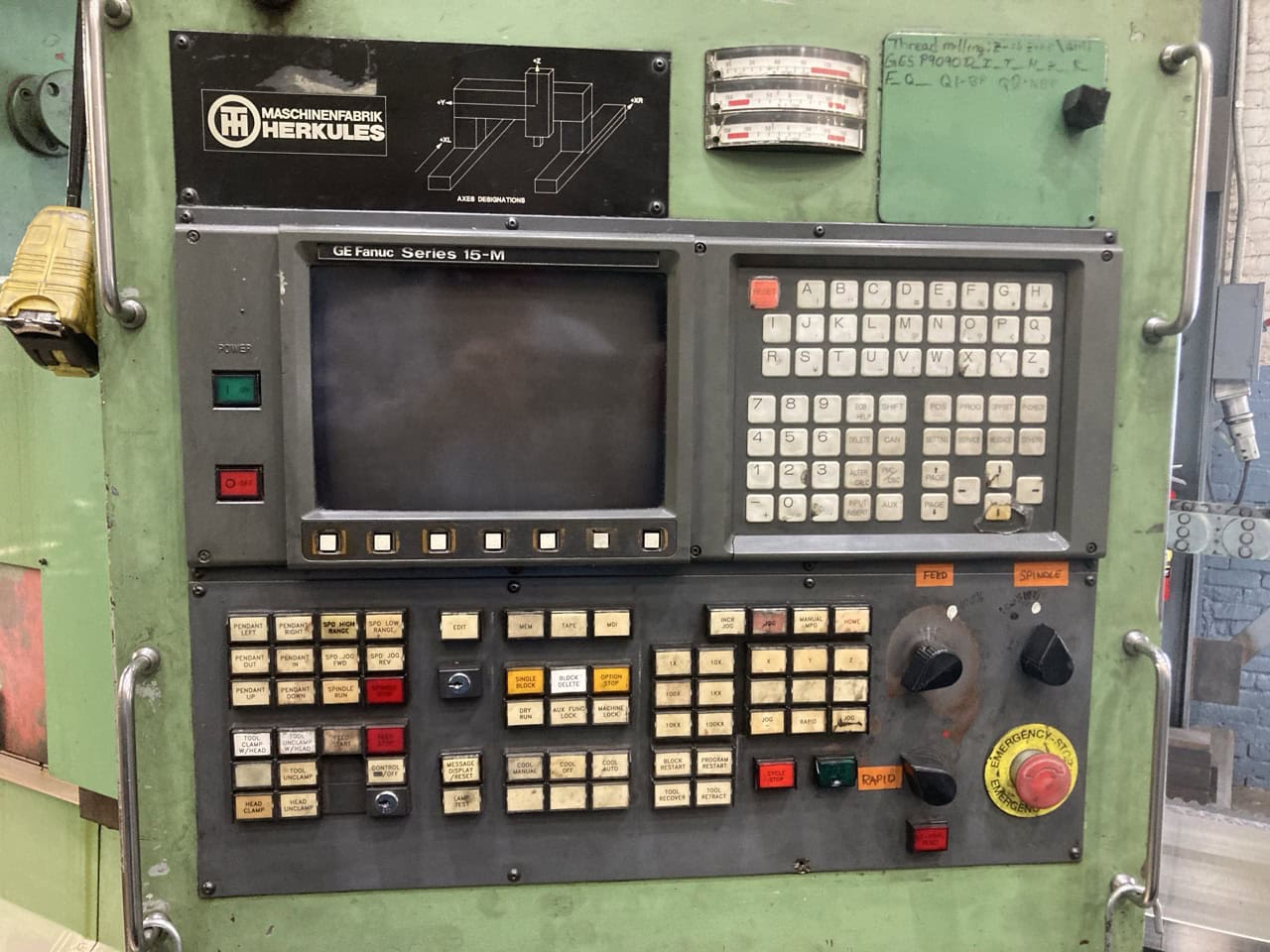 40' x 8' RD&D Model VTC 53/60 CNC Gantry Mill, 1990 - Universal Head, 80 HP, Cat 50, Fanuc Control - Image 9