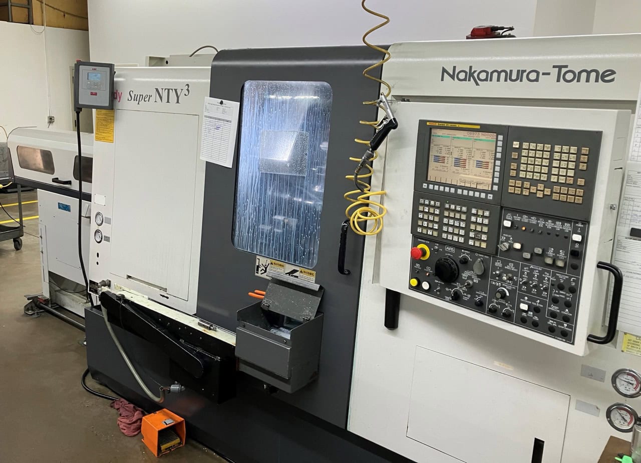 Nakamura Super NTY3 Twin-Spindle CNC Lathe, 2006 - 3 Turret, Y-Axis, Live Tool, Bar Feeder, Fanuc - Image 2