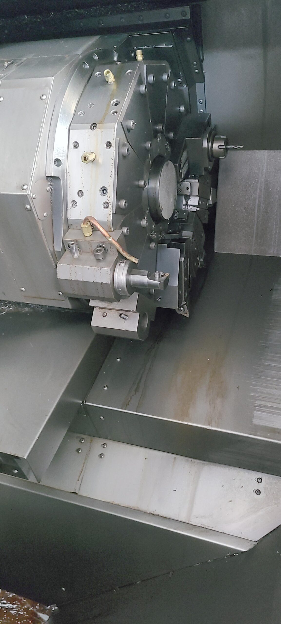 FUJI TNW-35TR 6-AXIS TWIN SPINDLE LIVE TOOL LATHE W/ GANTRY LOADER, 2007- Twin Turrets, 8" Chucks x2 - Image 3