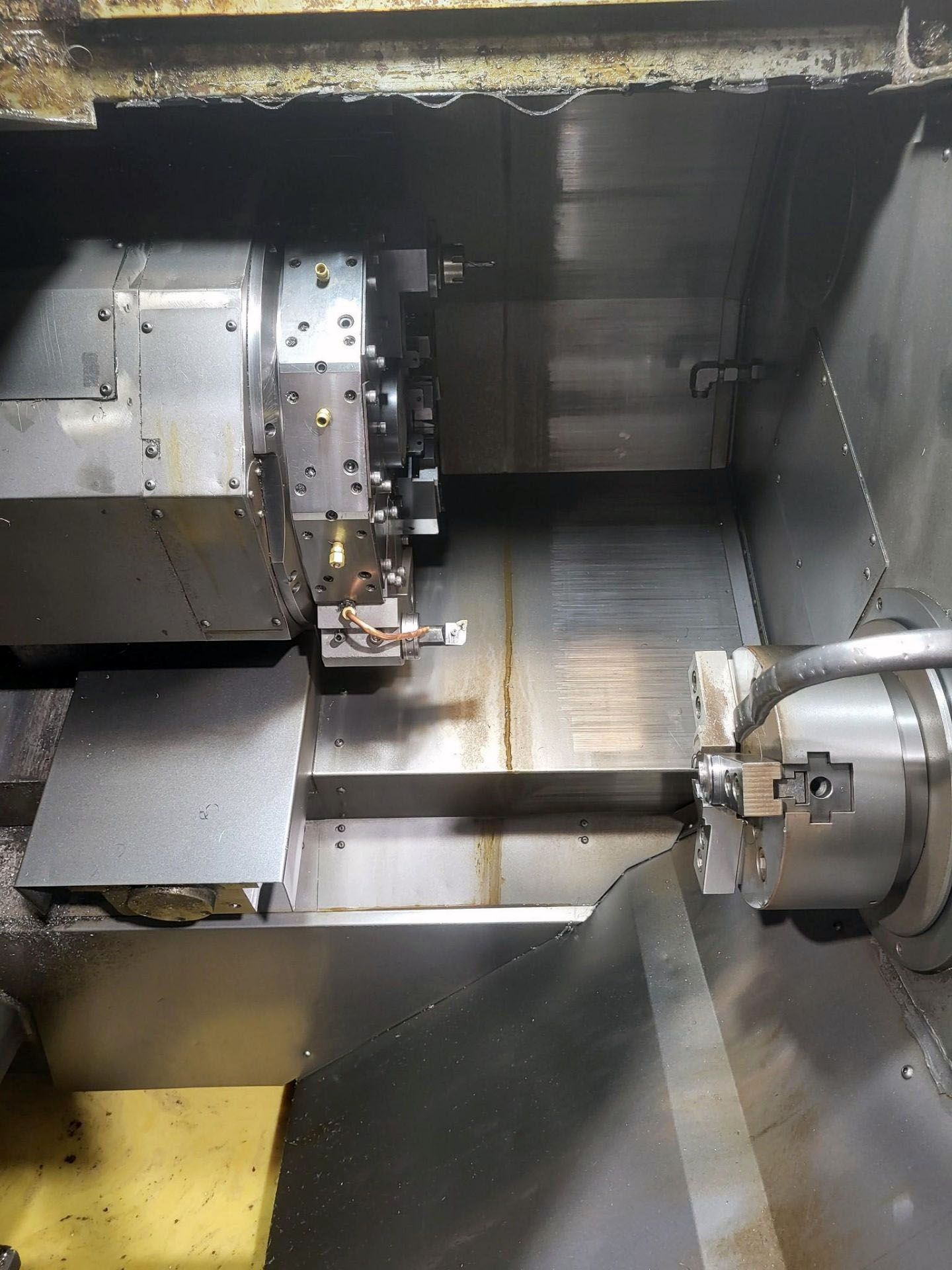 FUJI TNW-35TR 6-AXIS TWIN SPINDLE LIVE TOOL LATHE W/ GANTRY LOADER, 2007- Twin Turrets, 8" Chucks x2 - Image 4