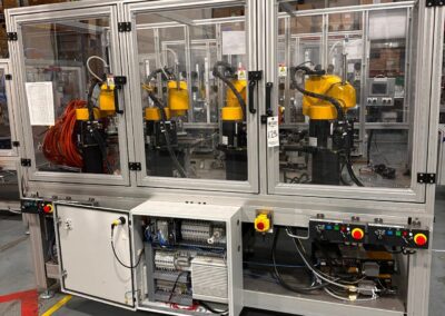 robot labeling station consisting of fanuc scara robot sr-6ia mfg 2020 equipment for microgem