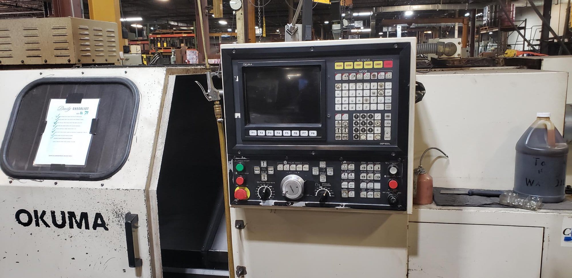 Okuma L1420 CNC Lathe, 1995 - Tailstock, Chip Conveyor - Image 3