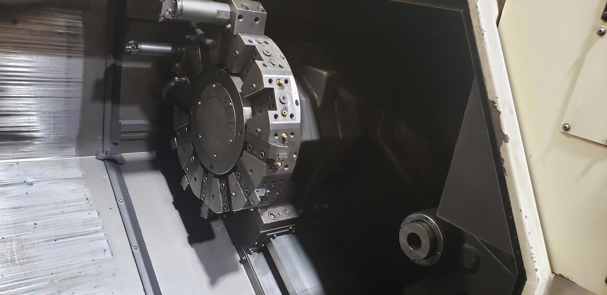 Okuma L1420 CNC Lathe, 1995 - Tailstock, Chip Conveyor - Image 6