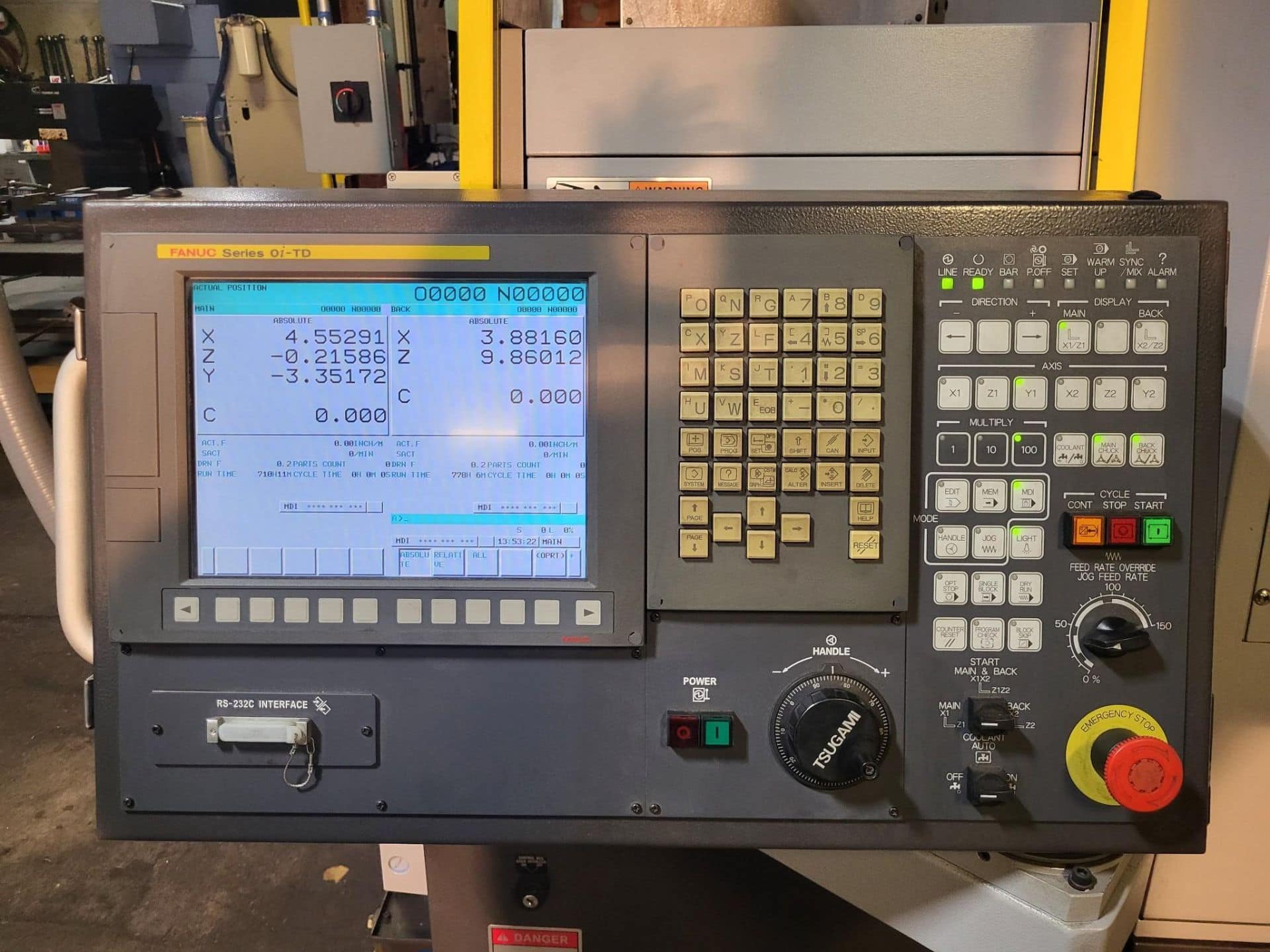 Tsugami B0325-II Swiss CNC Lathe, 2012 - Fanuc Control, Mist Buster, Chip Conveyor - Image 8