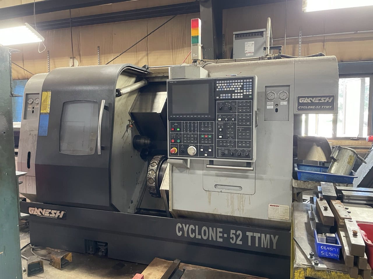 Ganesh Cyclone-52TTMY Multi Axis CNC Lathe, 2014 - Bar Feeder, Live Tooling, Sub Spindle