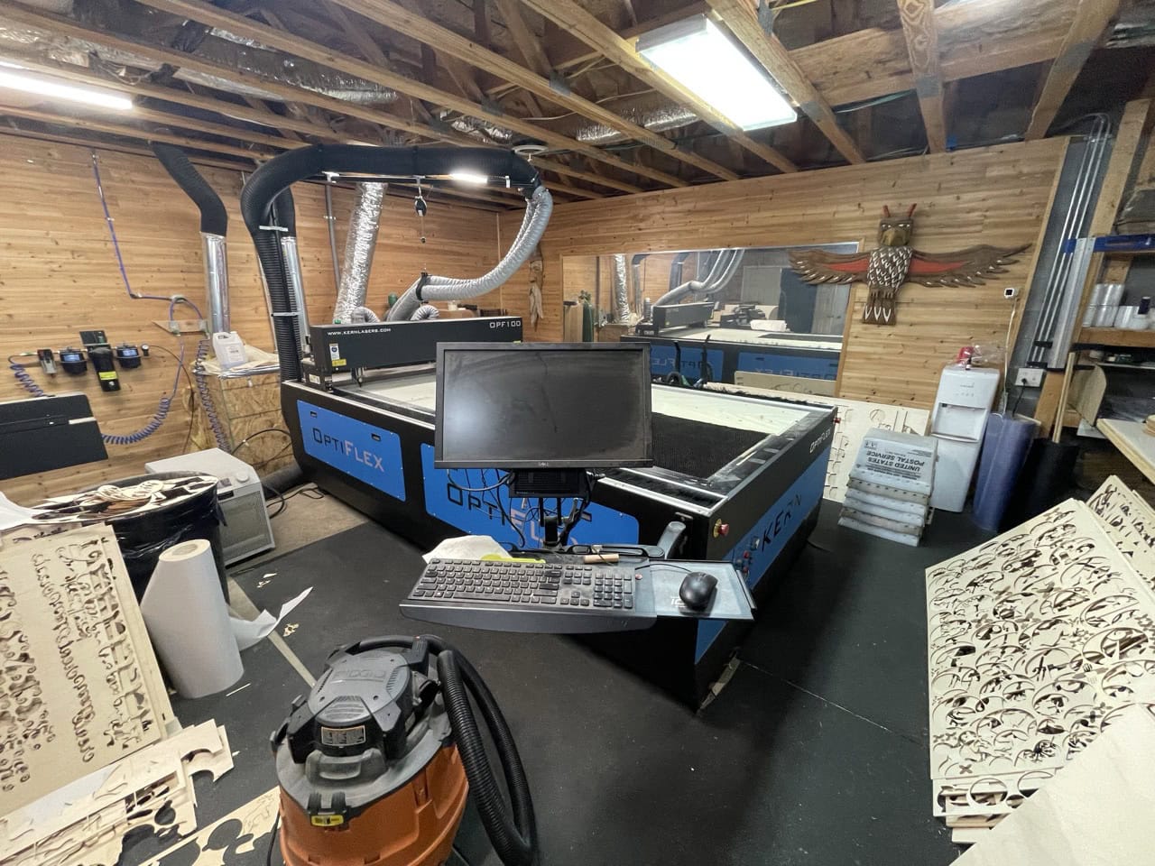 150 Watt Kern KT150-OPF CO2 CNC Laser System, 2021 - 52" x 100" OptiFlex Bed, Chiller