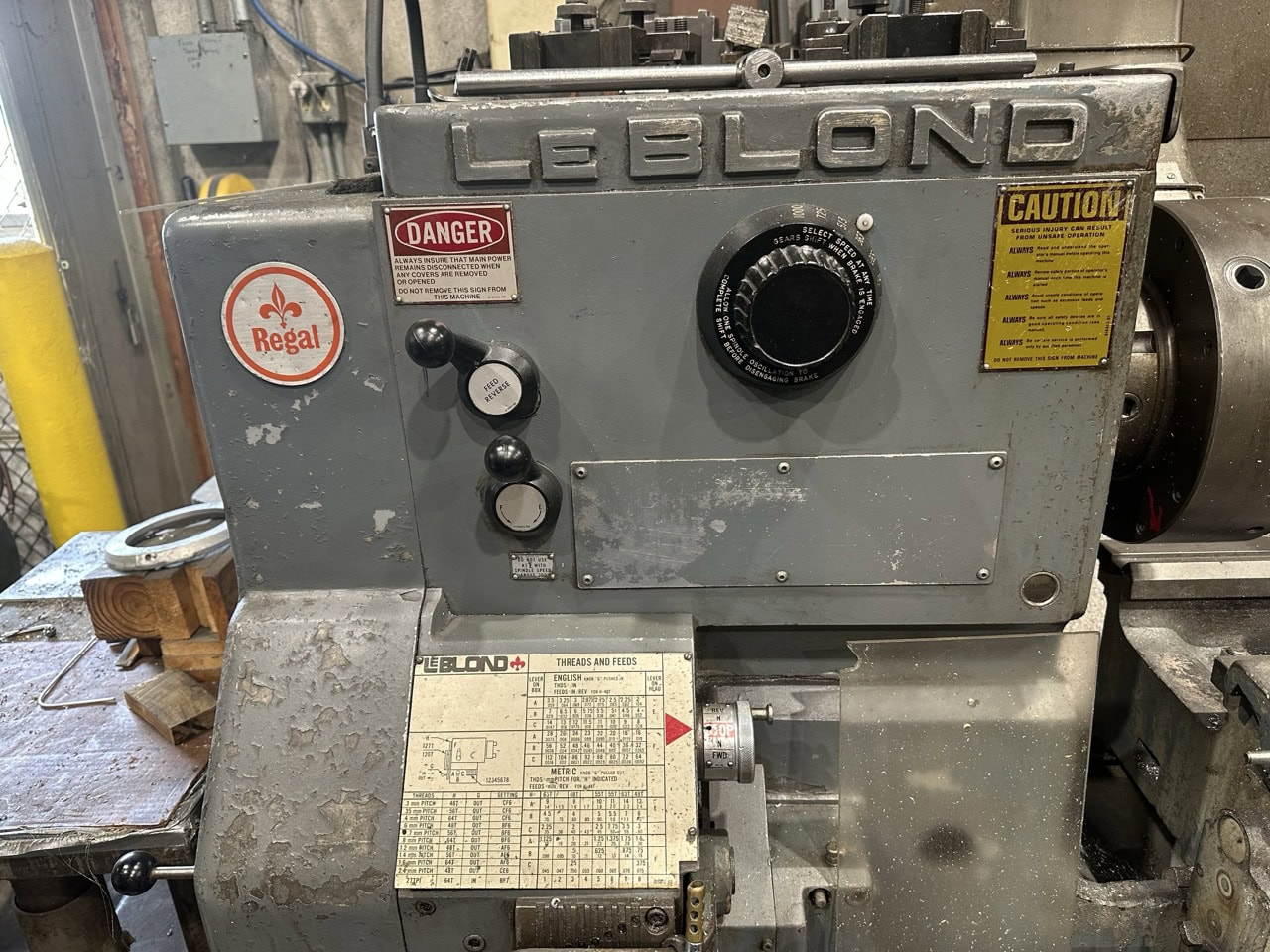 LeBlond Regal 19" x 54" Engine Lathe - Tool Post, Chuck - Image 7