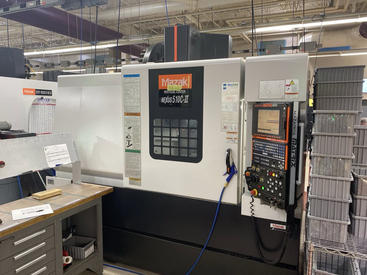 Mazak 510C-II CNC VMC, 2008 - 4th Axis Wired & Rotary, Renishaw Probe, Tool Setter, Chip Conveyor - Image 2