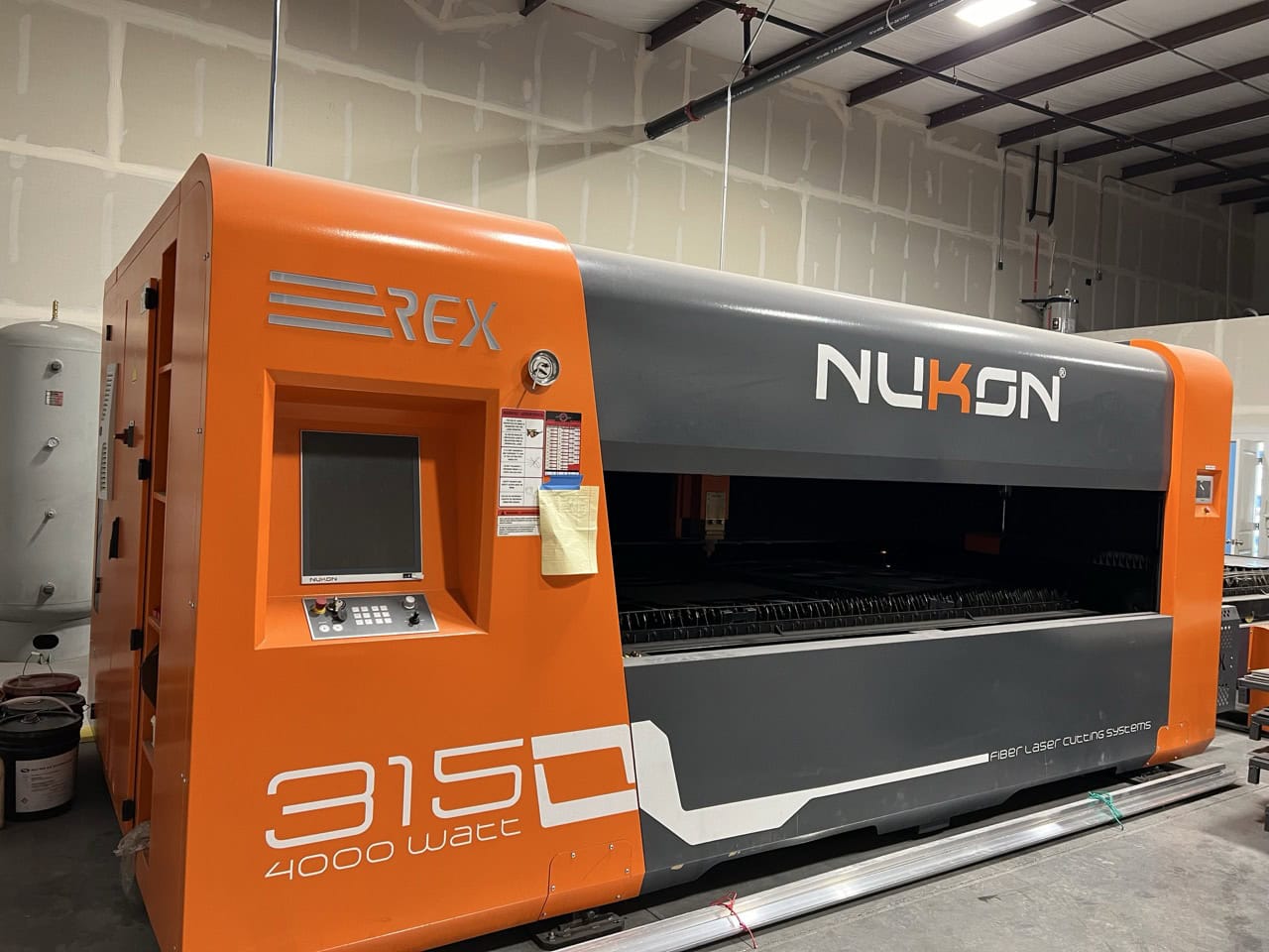 4000 Watt Nukon REX315 GX Fiber Laser, 2022 - 5'x10' Table, Dust Collector, Chiller