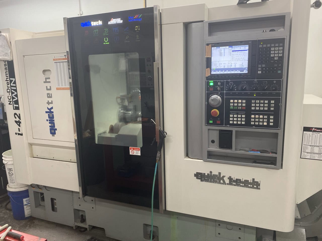 Quickteck I-42 Twin Multi-Axis Lathe, 2018 - 12' Tracer Bar Feeder