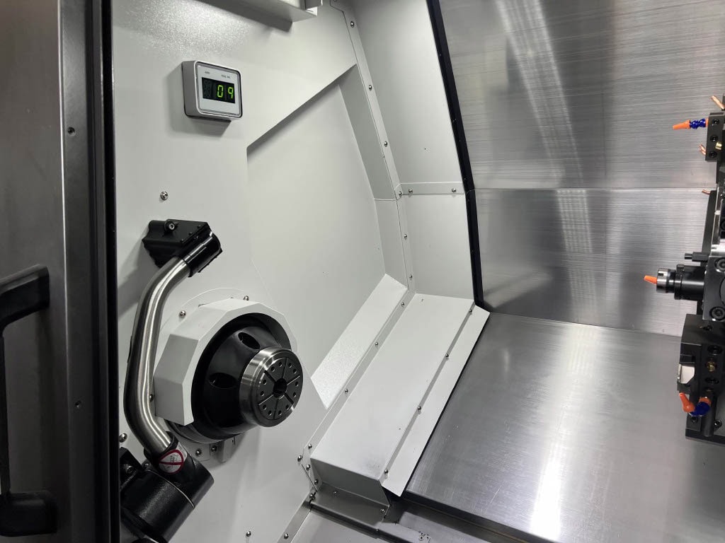 DN Solutions Lynx 2600Y CNC Turning Center, 2023 - Low Cut Hours, Chip Conveyor, Tailstock, Parts Catcher - Image 2