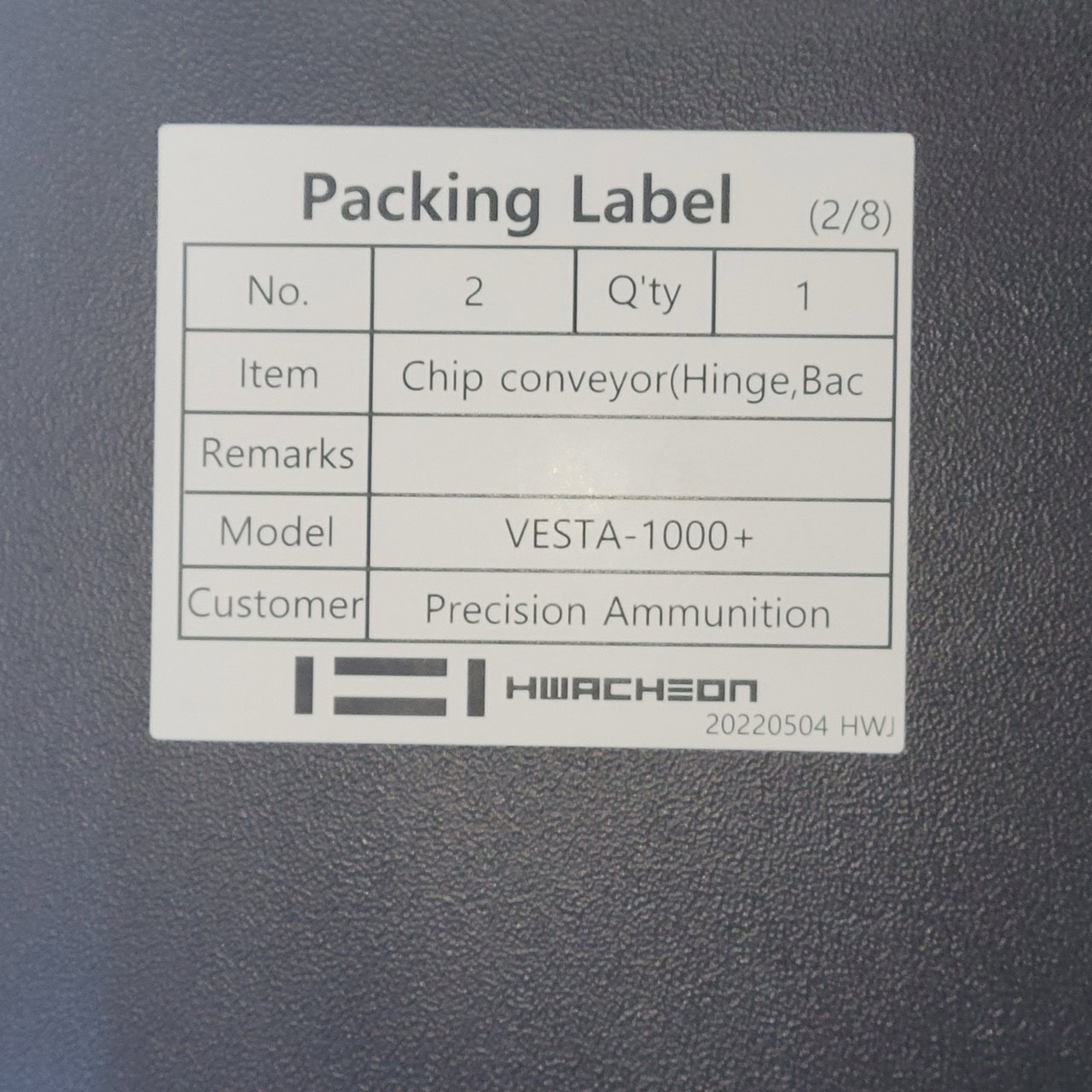 Hwacheon Vesta 1000+ VMC, 2022 - Chip Conveyor, Daikin Oil Cooling Unit, GSA, Air Dryer, Never Been Used - Image 35