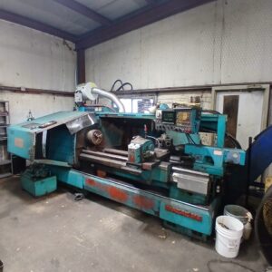 Mazak M4-1500 CNC Lathe, 1980 - Tailstock, Chip Conveyor