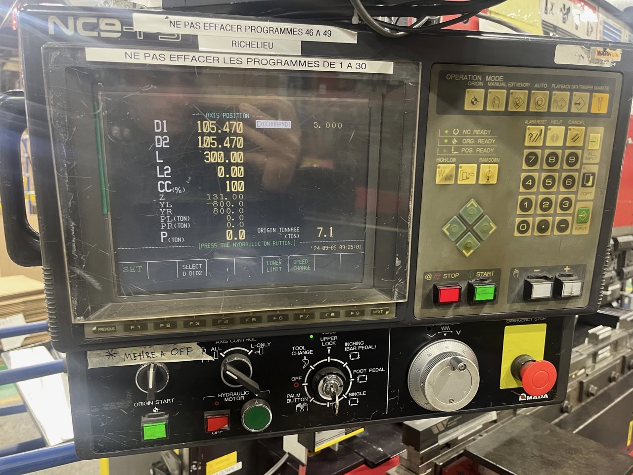 80 Ton x 8' Amada FBD-8025FS, 1999 - NC-9 Control - Image 2