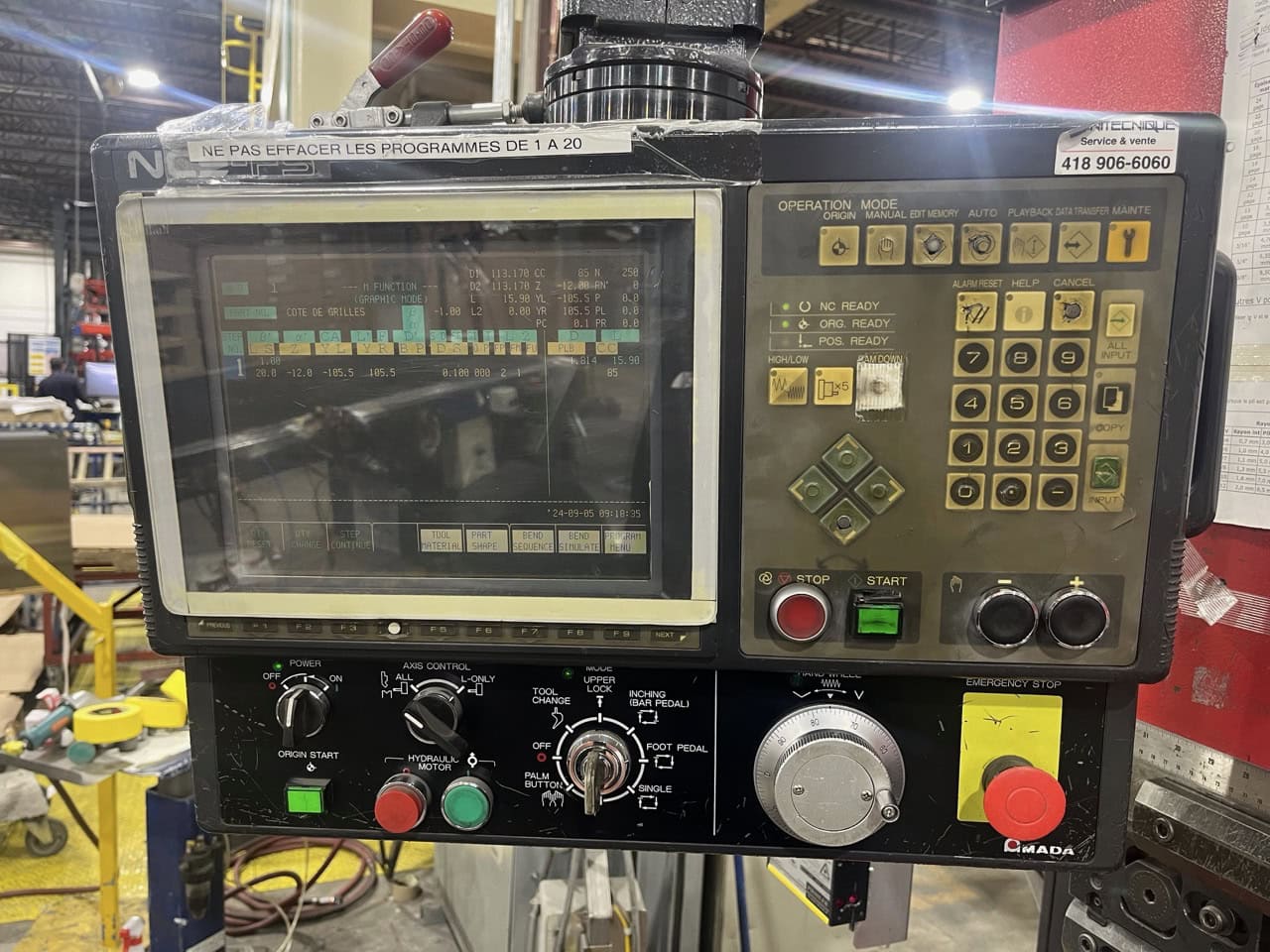 50 Ton x 6.5' Amada 5020FS Hydraulic Press Brake, 1998 - Amada NC9-FS Control - Image 2
