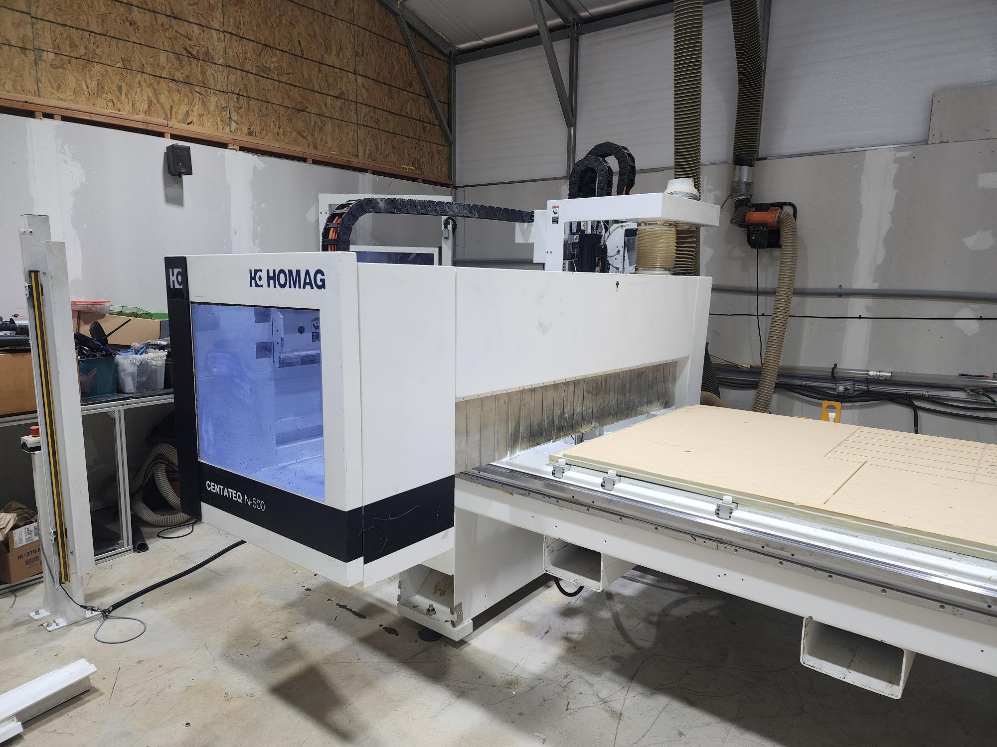 4' x 8" Homag Centateq N-500 CNC Nesting Router, 2019 - Bosch Spindle, 14 Tool ATC, Becker Vac Pump