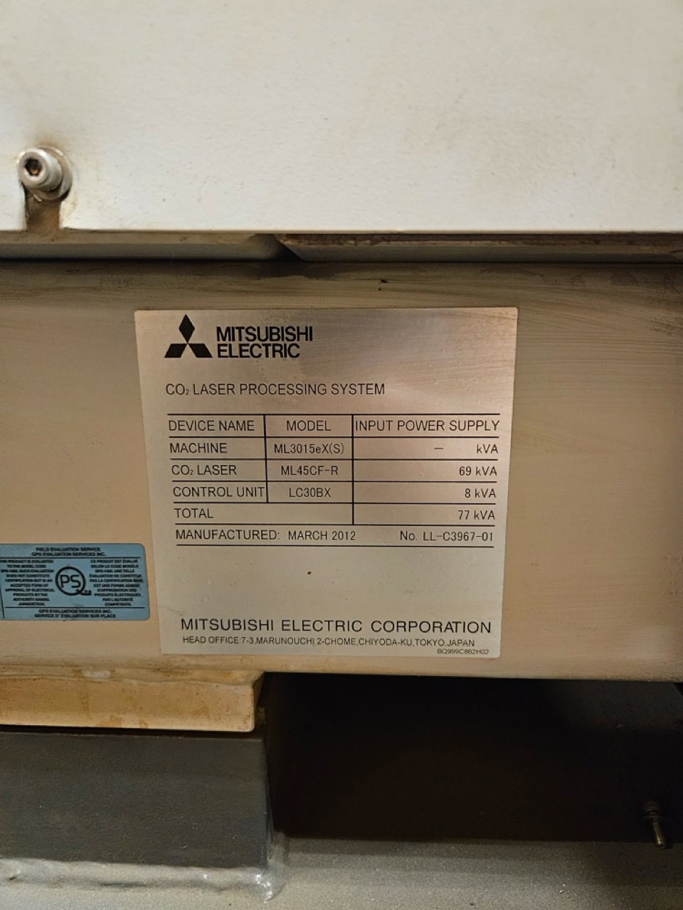 4500 Watt Mitsubishi ML3015 EX CO2 Laser, 2012 - 5' x 10' Table - Dual Pallet, Chiller - Image 4