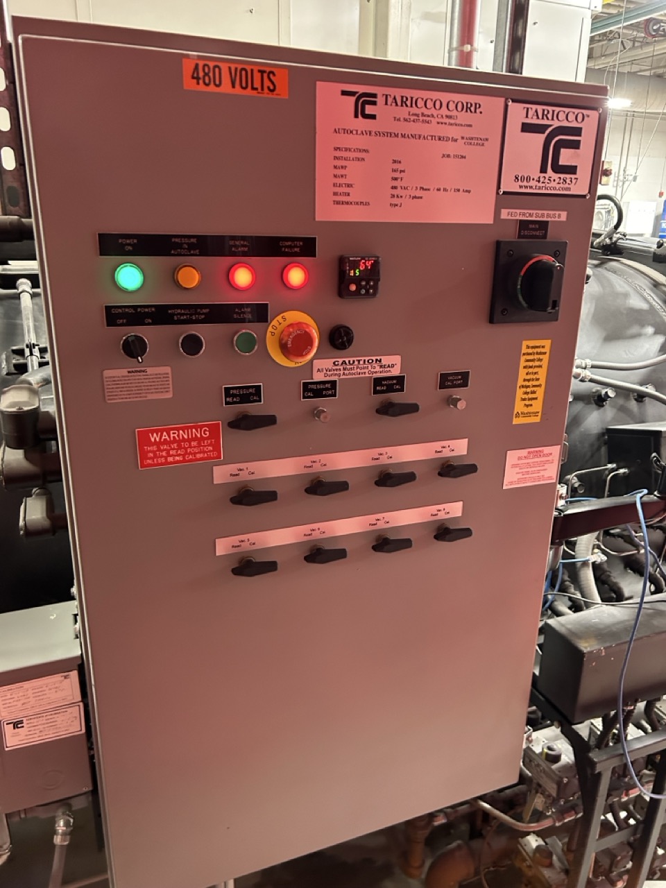 Taricco Autoclave Unit, 2015- 6' x 3' Diameter, 500 Degrees, 165 PSI - Image 3
