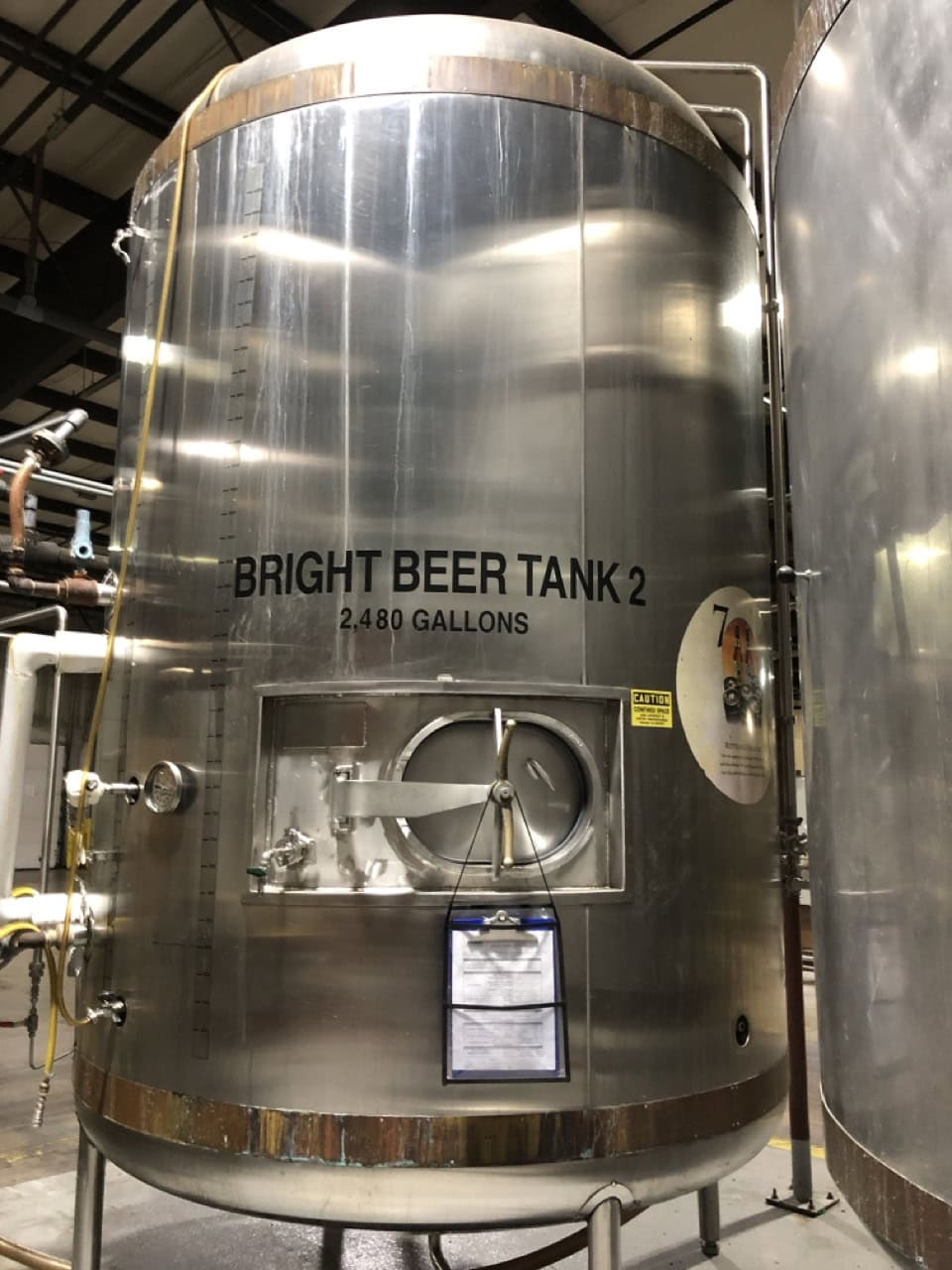 2,480 Gallon Enerfab Stainless Steel Bright Tank - Tank 2