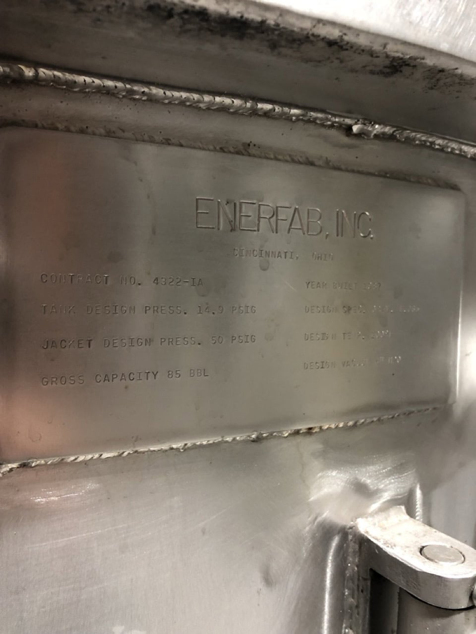 2,480 Gallon Enerfab Stainless Steel Bright Tank - Tank 2 - Image 2