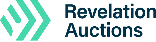 an equipment auction logo saying Revelation Auctions