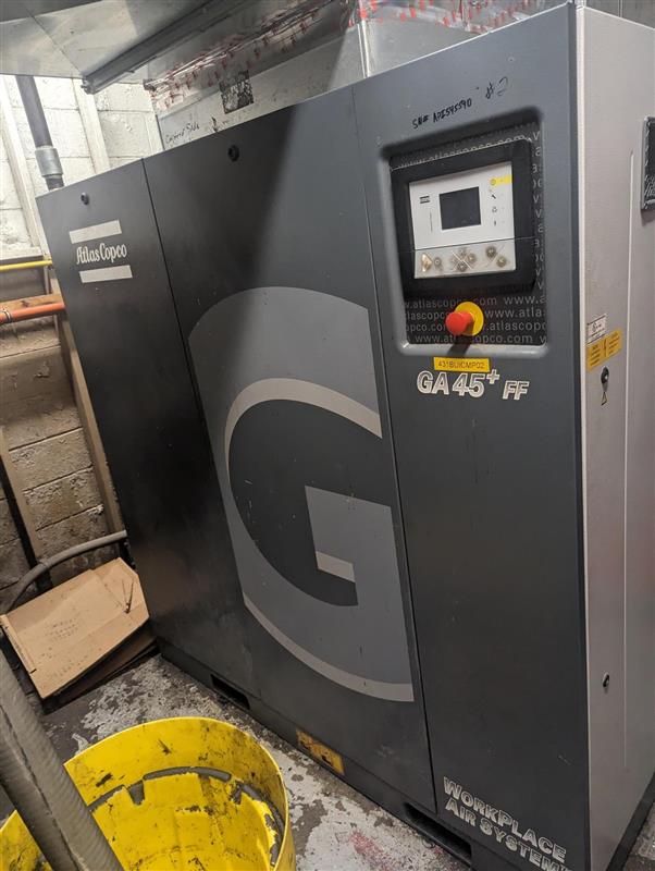 60 HP Atlas Copco GA45 Rotary Screw Air Compressor, 2006 - Two of Two