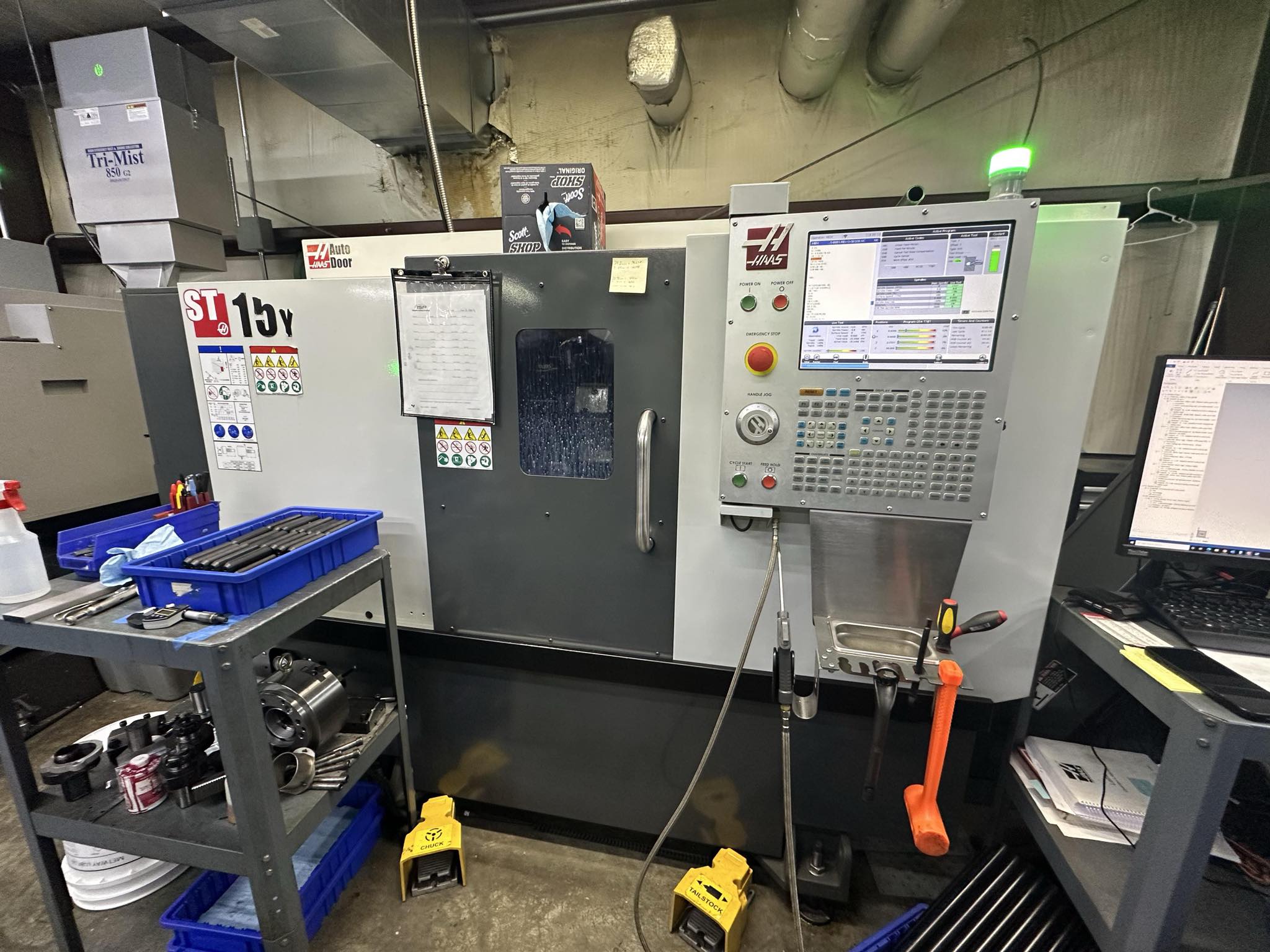 Haas ST-15Y CNC Lathe, 2019 - Tailstock, Auto Door, Live Tooling