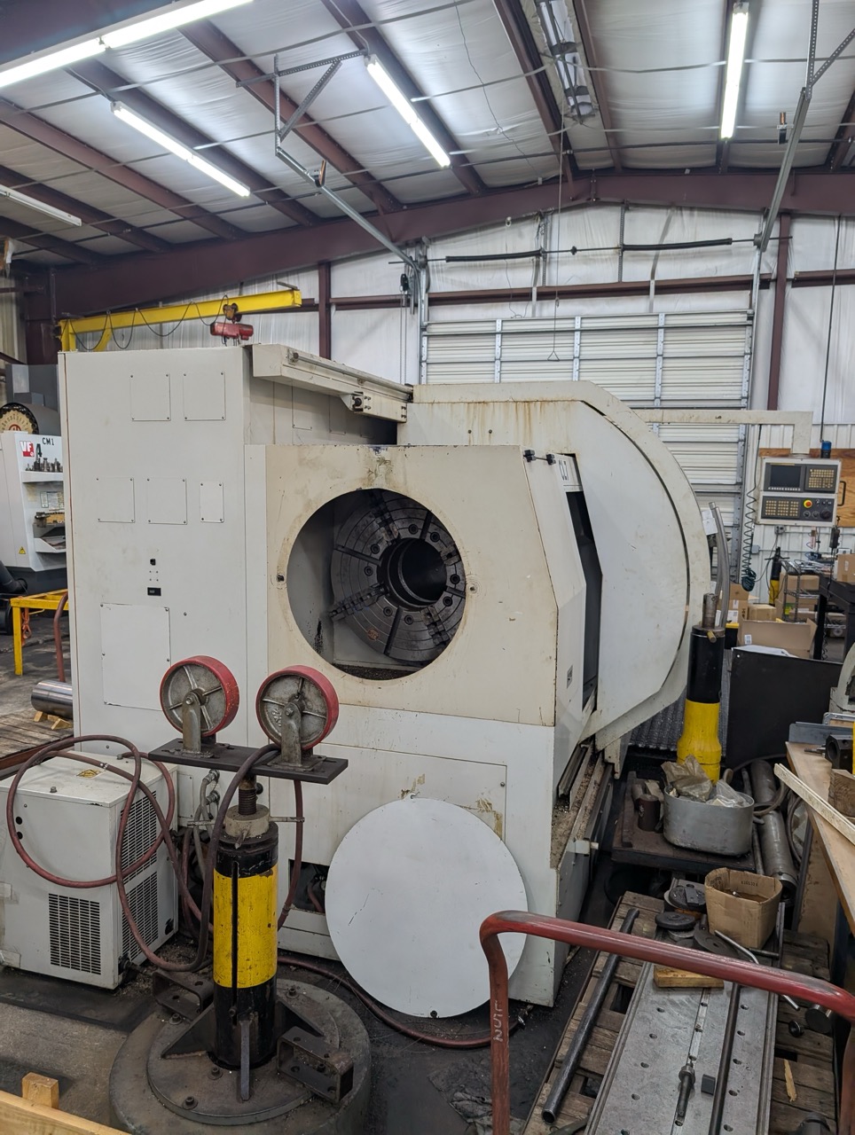 Challenger SL350 Hollow Spindle Lathe, 2007 - w/ Fanuc Oi-TC Control, 10" Spindle Bore, Front/Rear 24" Chucks, 2 Steady Rests, Low Hours - Image 2