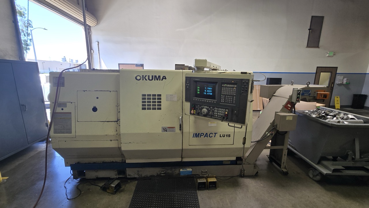 Okuma Impact LU15 CNC Lathe, 1995 - Dual Turret, Tailstock, Chip Conveyor - Image 6