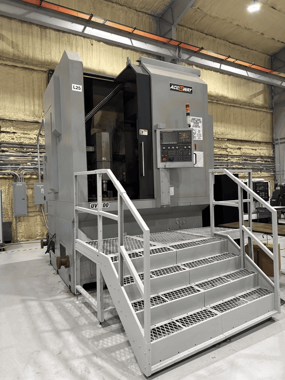 Accuway UV-100 CNC VTL, 2013 - Live Tooling, 40" Chuck, Fanuc Control, 1200 Cut Hours