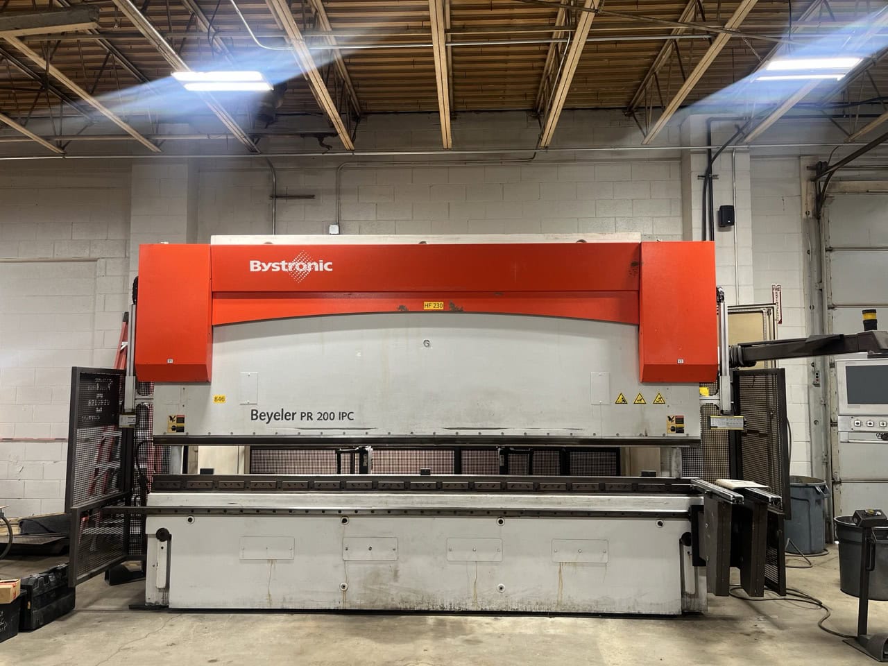 220 Ton x 13' Bystronic Beyeler PR 200 IPC CNC Hydraulic Press Brake, 2005- Upgraded Control