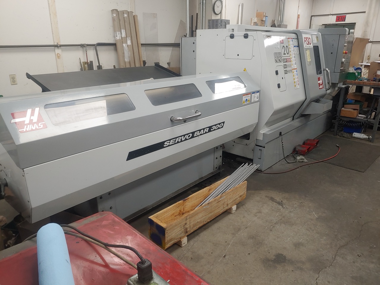 Haas SL-20T CNC Lathe, 2008 - Haas Servo Bar 300 Barfeed - Image 2