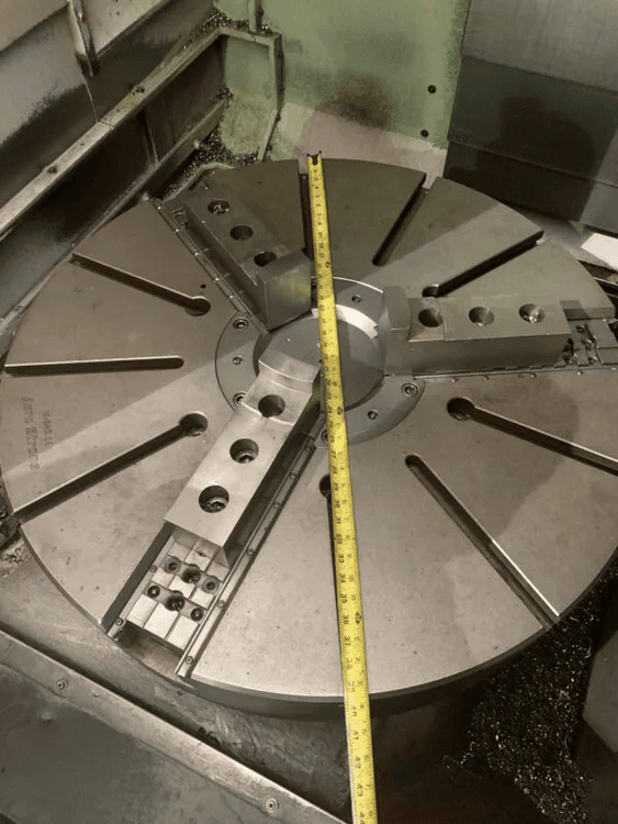 Accuway UV-100 CNC VTL, 2013 - Live Tooling, 40" Chuck, Fanuc Control, 1200 Cut Hours - Image 4