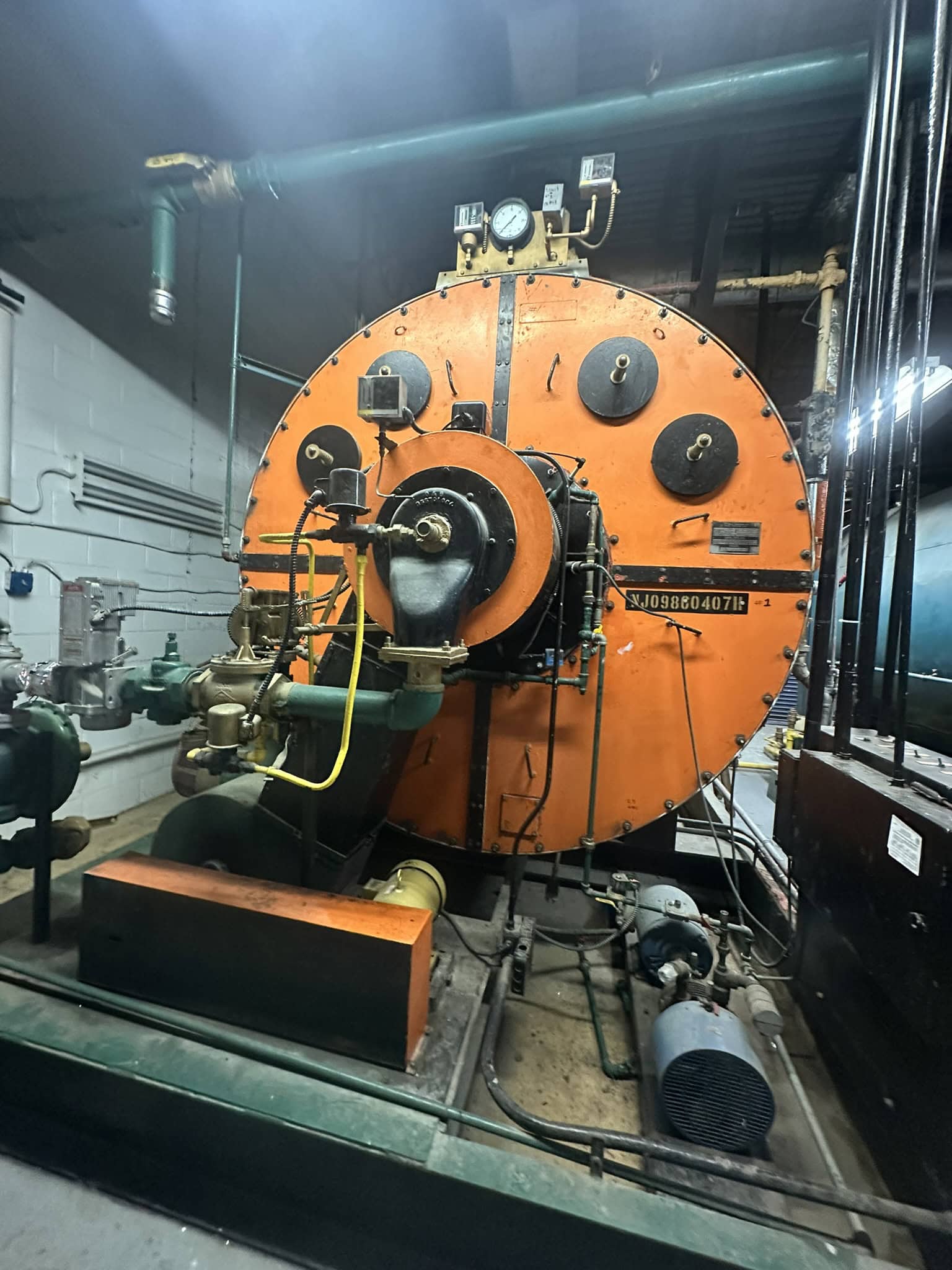1966 Orr & Sembower 350 HP 3‑pass firetube natural‑gas boiler
