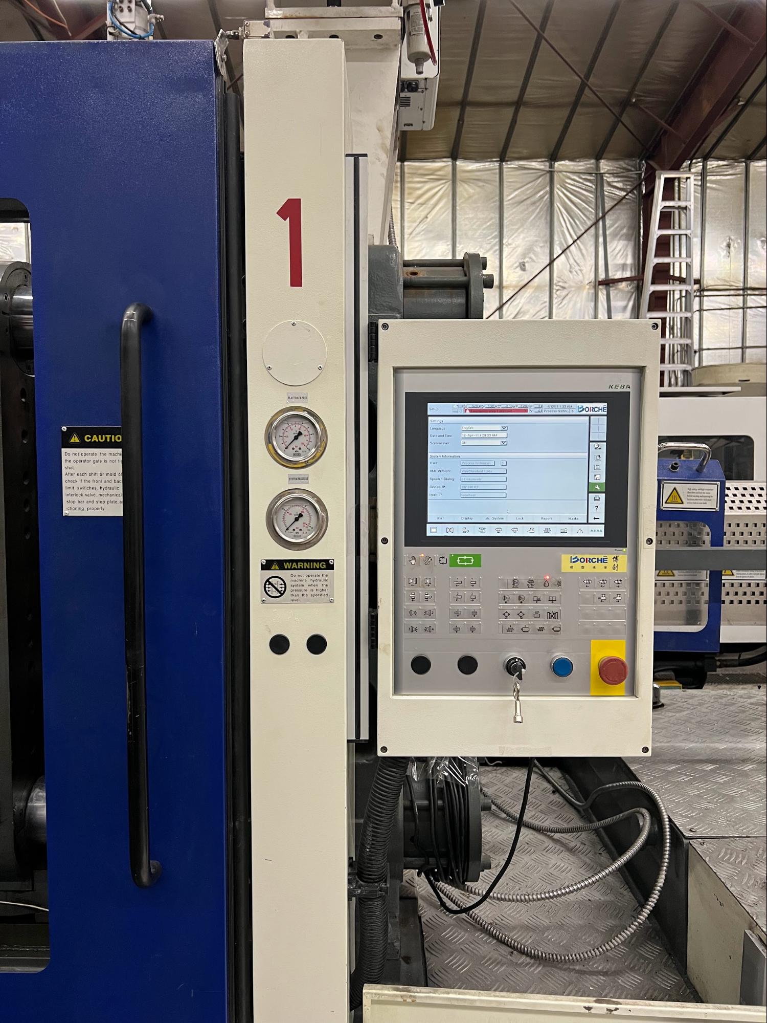 550 Ton, 80 Oz Borche BS500-III Injection Molding Machine, 2012 - KEBA Controller with Robot (TopStar MDW-110) - Image 4