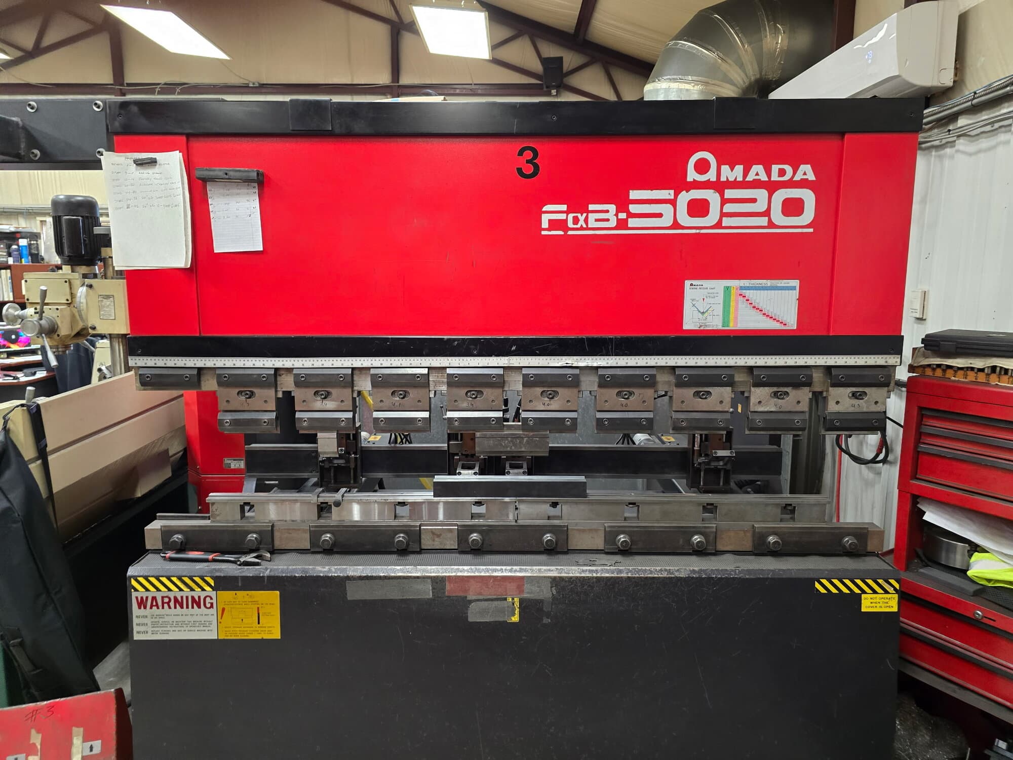 50 Ton x 6.5' Amada FBD-5020 E Press Brake, 1995 - Backgauge