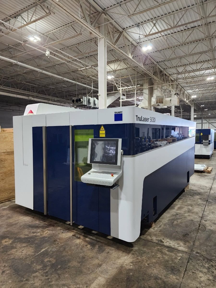 5000 Watt Trumpf TruLaser 5030 fiber, 2012 - REFURBISHED TruDisk 5001 15,691 Beam on Hours, Nozzle Changer, LMC Ready