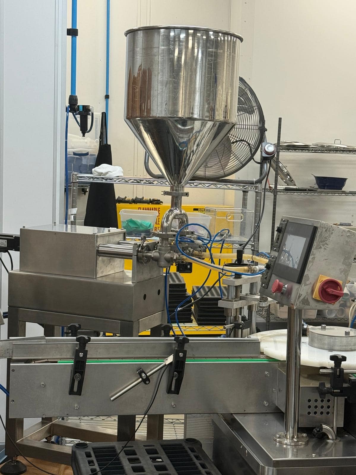 YQ MACHINERY CO YQLP-100 Bottle Unscrambler and YQGZ-50 Automatic Liquid Filling and Capping Machine for CBD, Vape, Oils, Tinctures, 2018