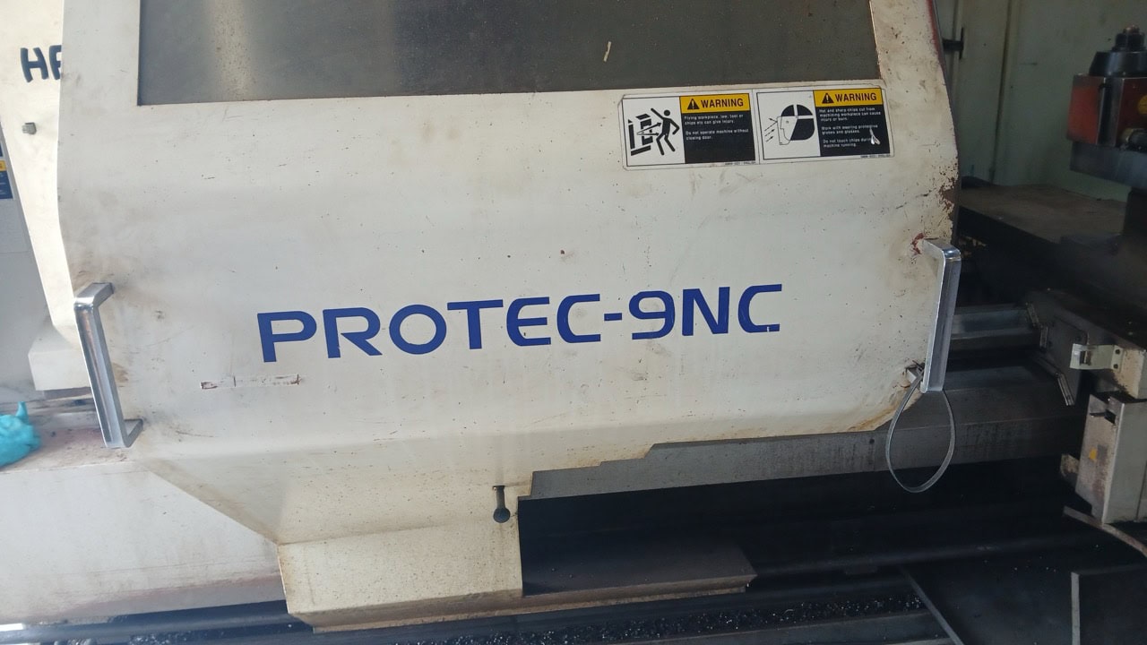37.4" x 156" Hankook Protec 9NC 10" Spindle Bore, Dual Chucks, 2006 - Chip Conveyor, 8 Station Turret - Image 3