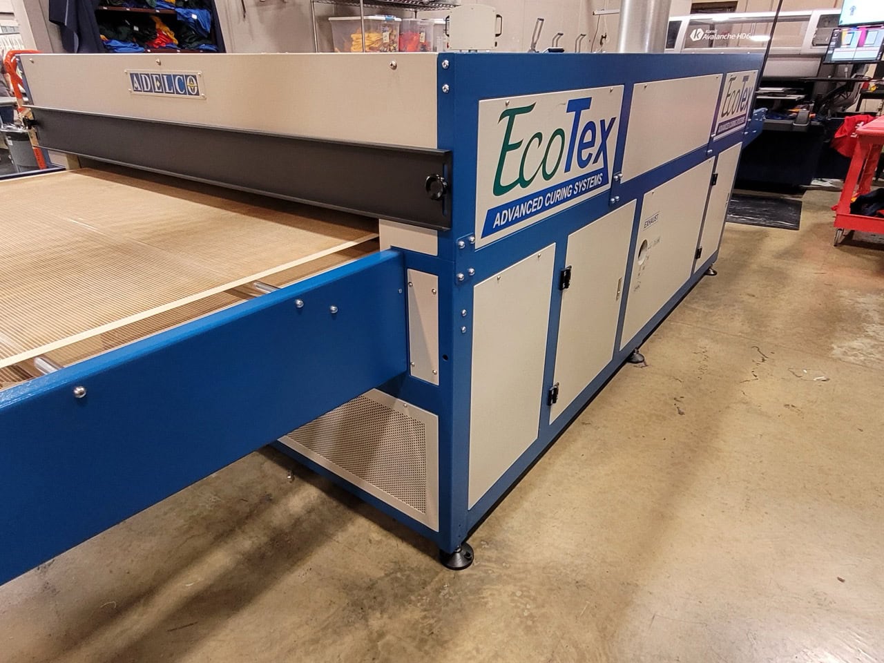 Kornit Avalanche Avalanche HD6 - R series 70-MACH-9580 Direct to Garment Printer with 6 Color Channels, 2021 - Includes Adelco EcoTex Advanced Curing Systems Dryer - Image 6