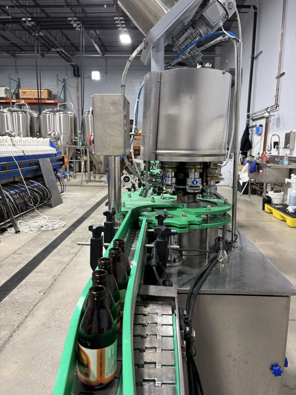 Zhangjiagang Bottling Line for Glass Bottles with Bottle Washer, Filler, Crowner, and Labeler - Image 14
