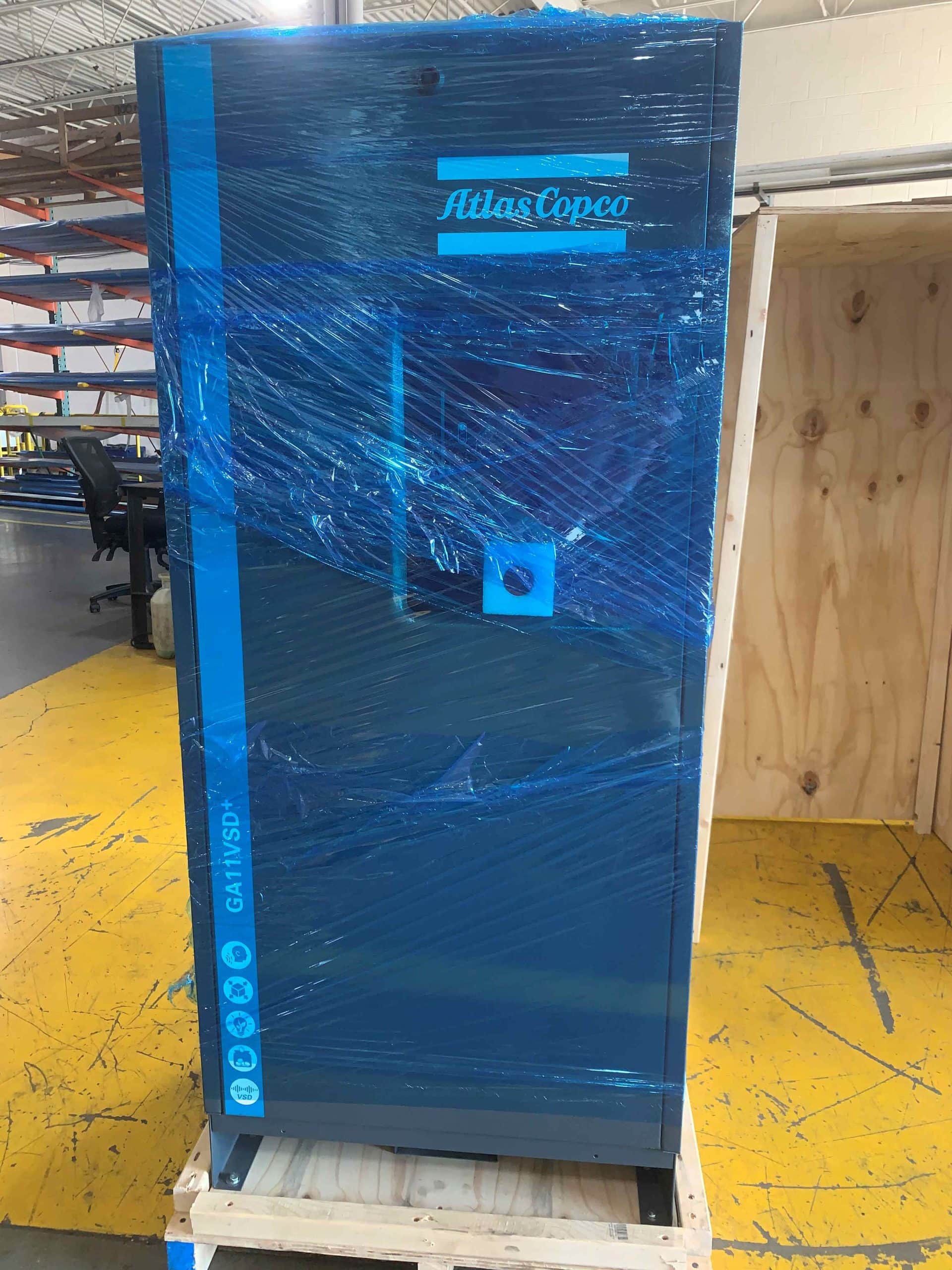 15 HP Atlas Copco GA11 VSD+ P Rotary Screw Air Compressor , 2021- 460 V, Only 1 Hour Run Time