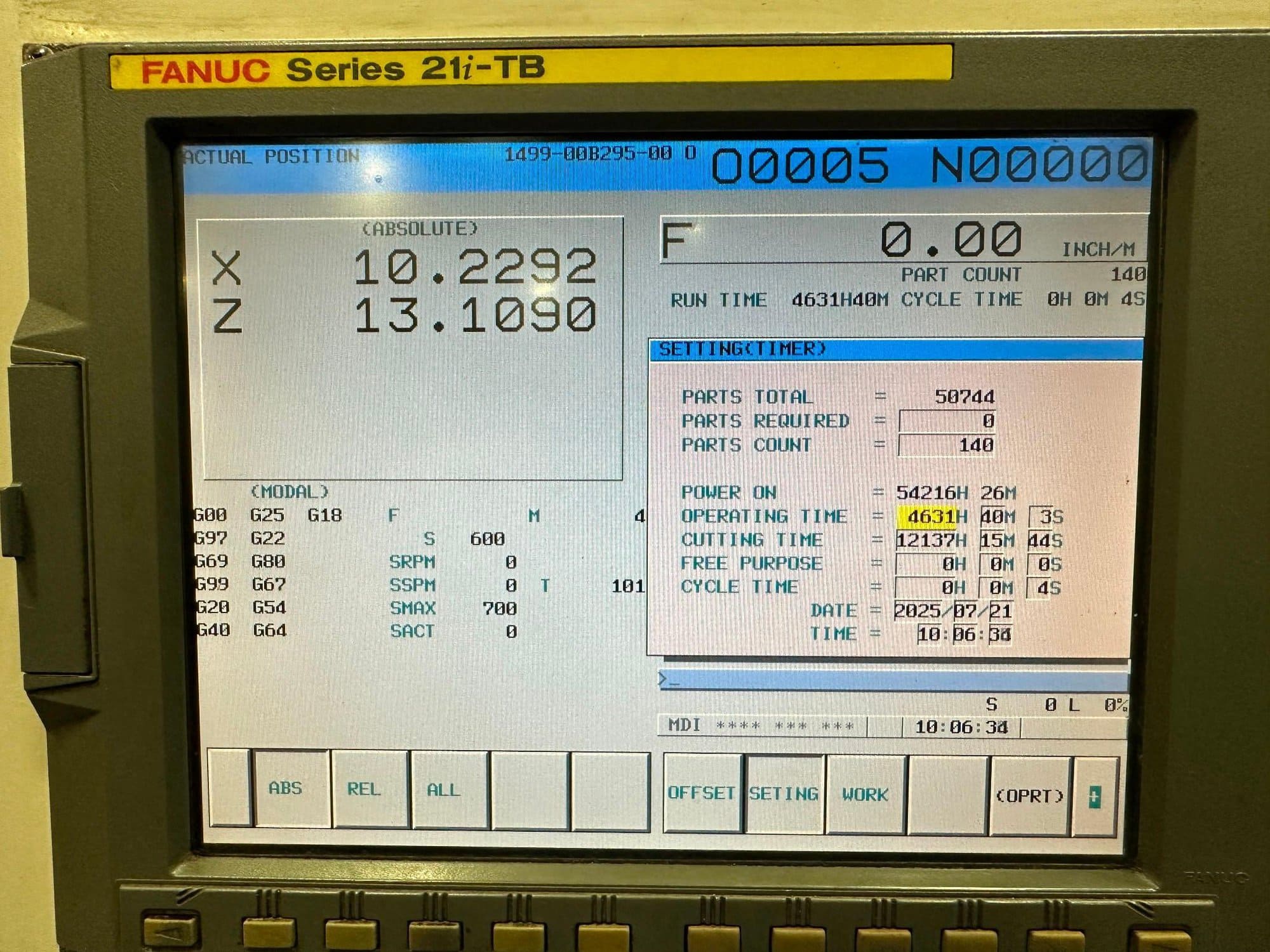 Doosan Puma 300LC CNC Lathe, 2006 - Low Hours, 15" Chuck, Chip Conveyor, Programmable Tailstock, Presetter - Image 19