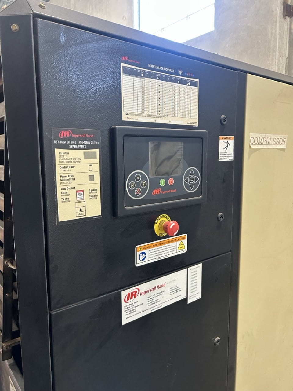 Ingersoll Rand IRN100H‑OF – 100 HP Oil-Free Rotary Screw Compressor, 460V, 3PH, ISO Class 0, VSD Package - Image 5