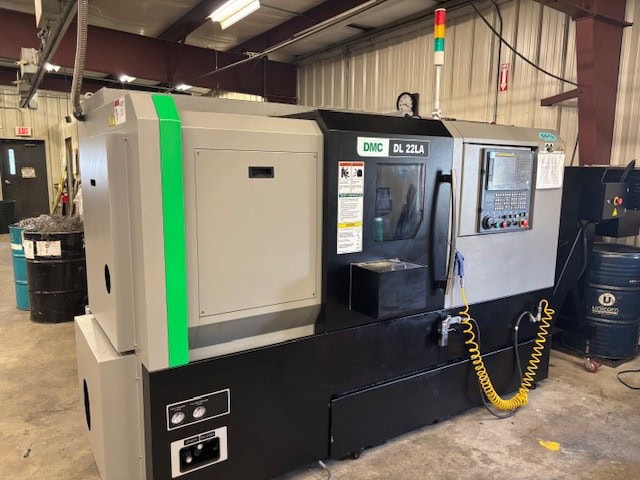 DMC DL-22LA CNC Lathe, 2022 - Tailstock, Chip Conveyor, Parts Catcher