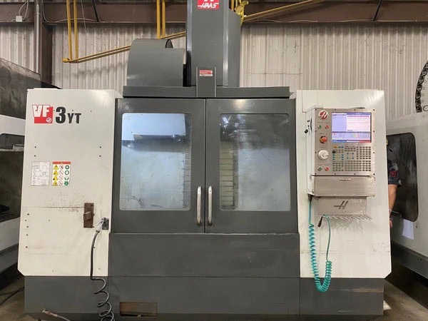 Haas VF-3YT/50 VMC, 2016 - 50 Taper Spindle, 4th Axis Wired, Under Power, Inspection Ready