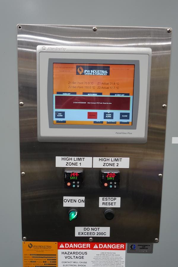 200°C JPW Industrial Curing Oven Model C98TULEP480V45KW, 2023 - 40' Conveyor - Image 3