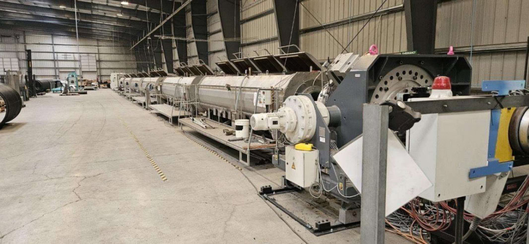 Battenfeld Helix II 630 VFI+FDC Pipe Extrusion Line, 2020 - solEx NG-90 Single Screw Extruder, Feeders, Vac Tanks, CoolTanks